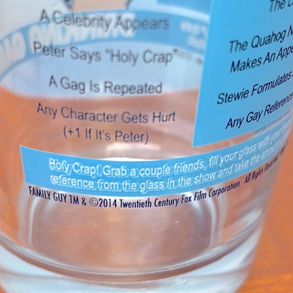 New Family Guy 2014 Drinking Game Pint Glass 100% Official 3 Drinks Made In USA! - Picture 8 of 12
